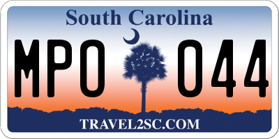 SC license plate MPO044