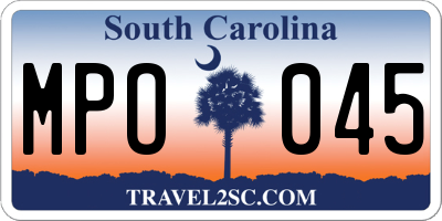 SC license plate MPO045