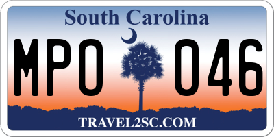 SC license plate MPO046