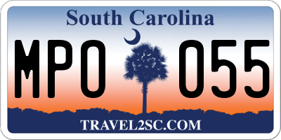 SC license plate MPO055
