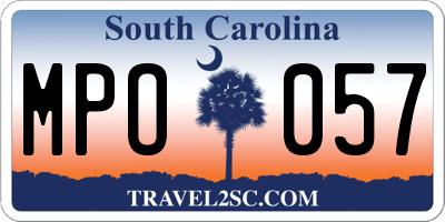 SC license plate MPO057