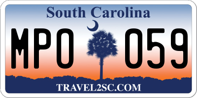 SC license plate MPO059