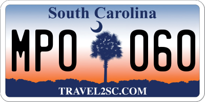 SC license plate MPO060