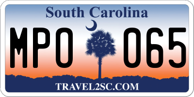 SC license plate MPO065