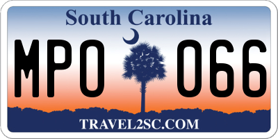 SC license plate MPO066