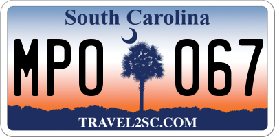 SC license plate MPO067