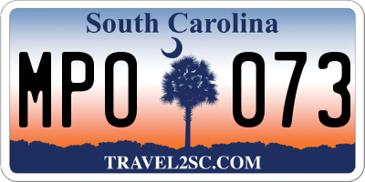 SC license plate MPO073