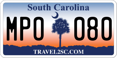 SC license plate MPO080