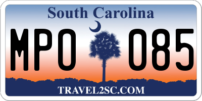 SC license plate MPO085