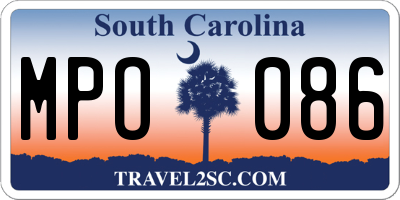 SC license plate MPO086