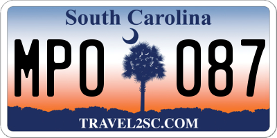 SC license plate MPO087