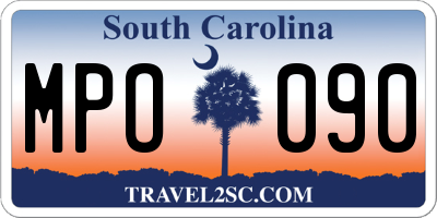 SC license plate MPO090