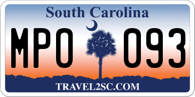 SC license plate MPO093