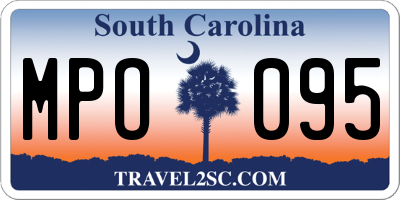 SC license plate MPO095