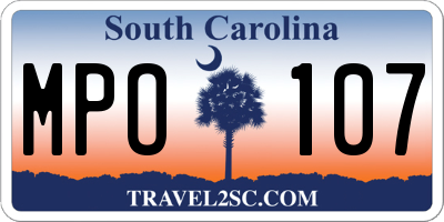 SC license plate MPO107