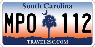 SC license plate MPO112