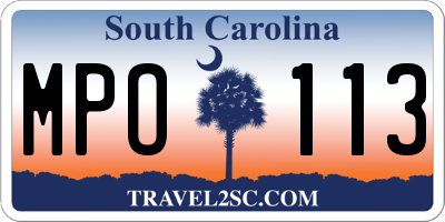 SC license plate MPO113