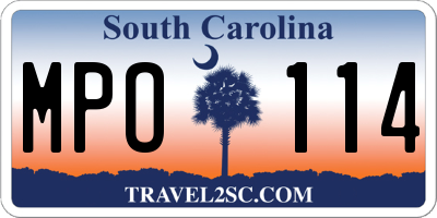 SC license plate MPO114