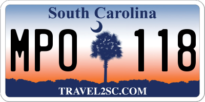 SC license plate MPO118