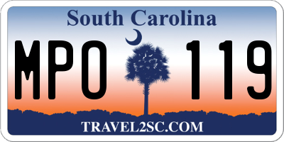 SC license plate MPO119