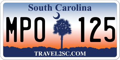 SC license plate MPO125