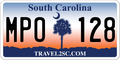 SC license plate MPO128