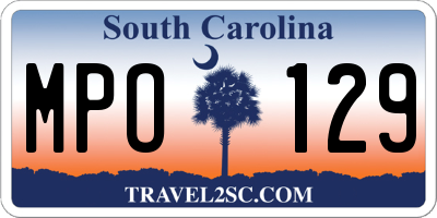 SC license plate MPO129
