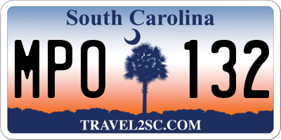 SC license plate MPO132