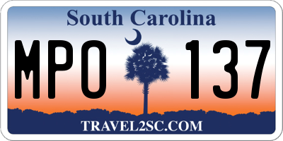 SC license plate MPO137