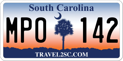 SC license plate MPO142