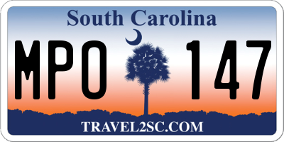 SC license plate MPO147