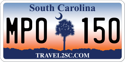 SC license plate MPO150