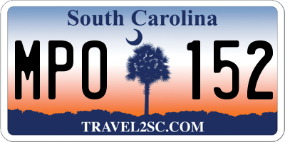 SC license plate MPO152