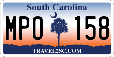SC license plate MPO158