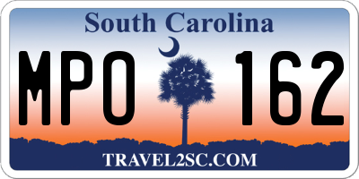 SC license plate MPO162