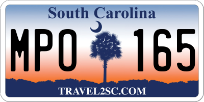 SC license plate MPO165