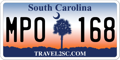SC license plate MPO168