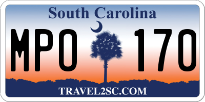 SC license plate MPO170