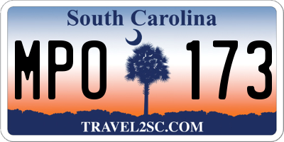 SC license plate MPO173
