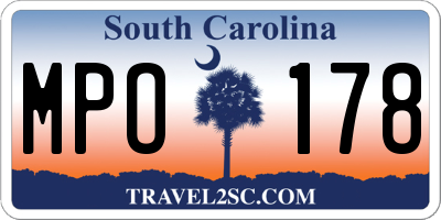 SC license plate MPO178