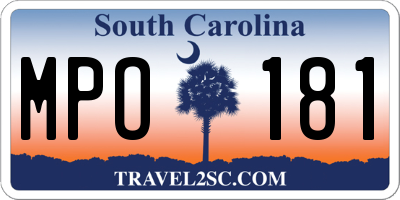 SC license plate MPO181