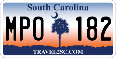 SC license plate MPO182