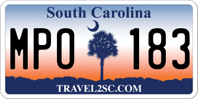 SC license plate MPO183