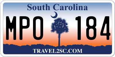 SC license plate MPO184