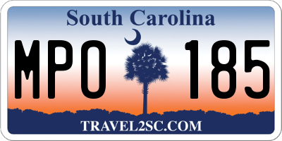 SC license plate MPO185
