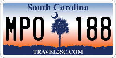 SC license plate MPO188