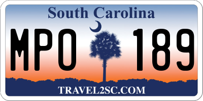 SC license plate MPO189
