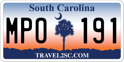 SC license plate MPO191