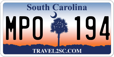 SC license plate MPO194