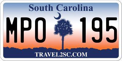 SC license plate MPO195